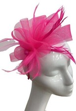 Women Fascinator Sinamay Flower Feather Headband Looped Wedding Royal Ascot Race