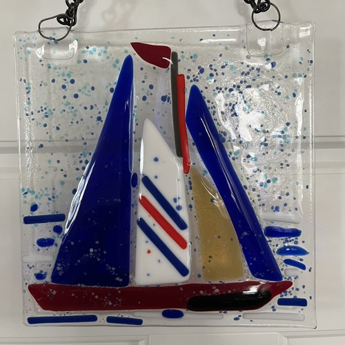Fused glass art - glass, hanging