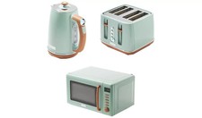 Haden Dorchester 1.7L Kettle, 4 Slice Toaster & 800W Microwave Set - Matte Sage