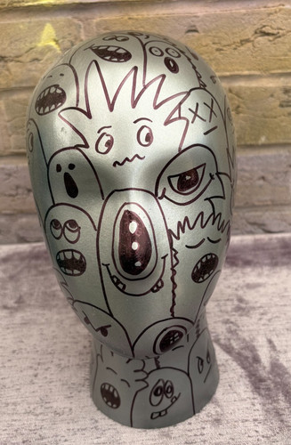 Unique silver black doodle - unique,