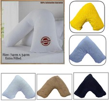 Hollowfibre V Shaped Pillow with Teddy Bear Fleece Orthopedic V-Pillowcase Cover