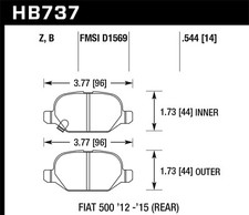 Hawk Performance HB737B.544 HPS 5.0 Disc Brake Pad Fits 13-16 500