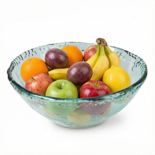 Large glass fruit bowl 29cm - glass,