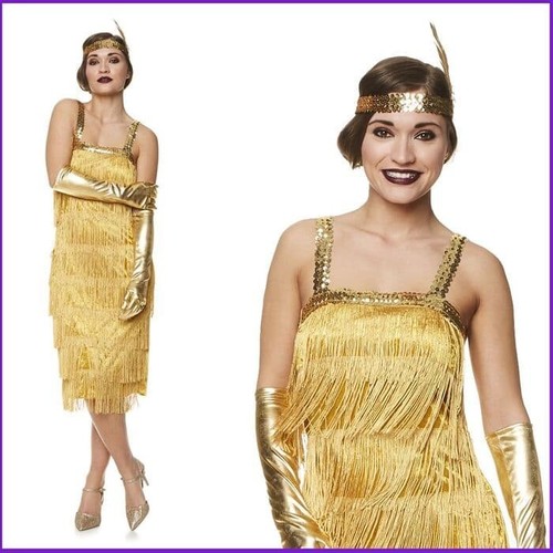 Ladies 1920 gold flapper - ladies,
