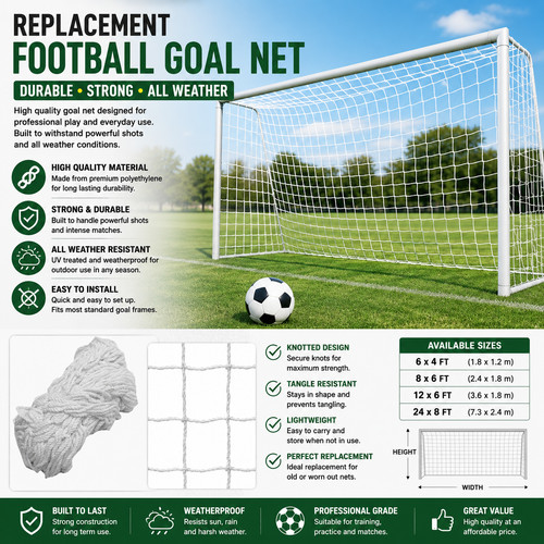 Replacement football goal net - football,