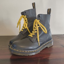 Doc Dr. Martens 1460 Pascal Womens Black Soft Leather Ankle 8 Holes Boot Uk 4