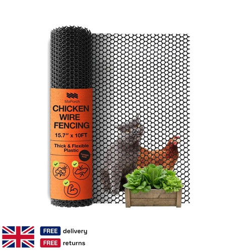 Black plastic wire mesh fence - black,