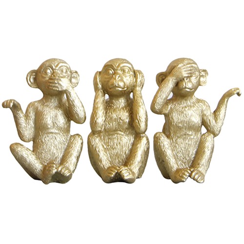 3pcs resin monkey statue - resin,