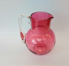 Cranberry Glass Jug Antique