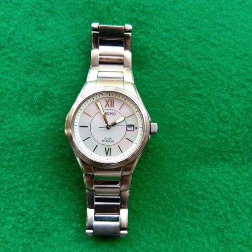 Seiko solar titanium men watch - men,