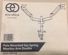 Techlink Double EVO Office Pole Mounted Gas Spring Monitor Arm up to 32