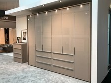 LUXURY GERMAN HULSTA NOLTE MOBEL WARDROBE BEDROOM NUDE GREY WHITE GLASS FITTED