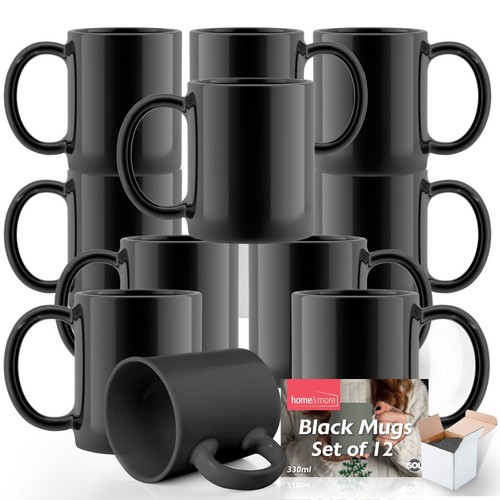 48pk plain black - plain, mugs