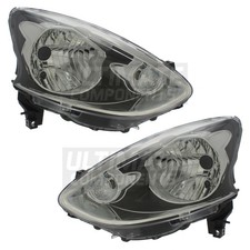 Headlights Fits Nissan Micra K13 Hatchback 2013-2017 Black Inner Headlamps Pair