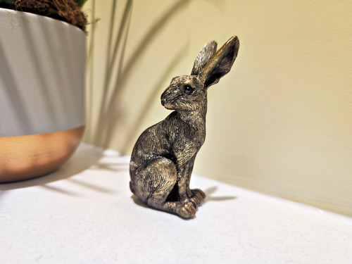 Bronze hare ornament resin - bronze,