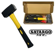 1kg Club Lump Hammer Heavy Duty Steel Head with Fibreglass and Rubber Handle