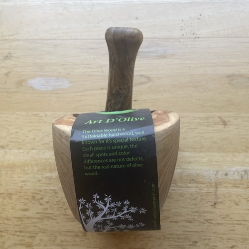 Handmade olive wood - wood, pestle