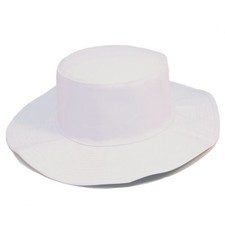 White Cricket Hat  with green under wide brim 58cm medium/large FAST DELIVERY
