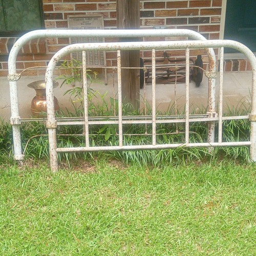 Antique iron headboard - antique, &