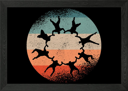 Retro skydiving framed - retro,