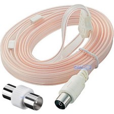 Indoor FM VHF Aerial FM Radio Hi-Fi Dipole Ribbon Antenna + FREE Coax Adapter