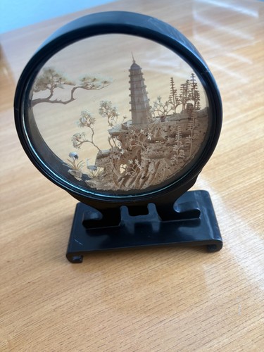 Vintage chinese cork carving - vintage,