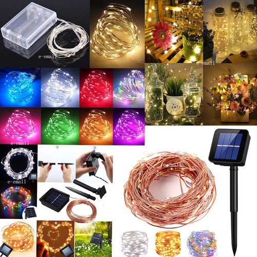 Solar led string lights copper - led,