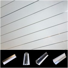 Gloss White Chrome Strip Ceiling Cladding Bathroom Panels PVC Shower Wet Wall
