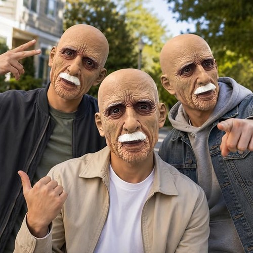 Old man mask - old,