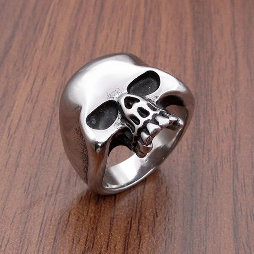 Skull ring biker stainless - biker,