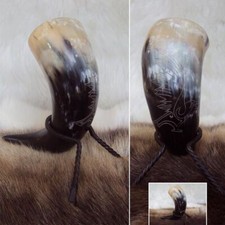 # Engraved Eagle Medieval / Viking Drinking Horn  MASSIVE SALE