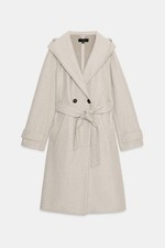 Zara WOMEN SOFT HOODED COAT