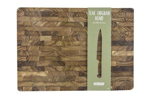 Teak endgrain cutting board - endgrain,