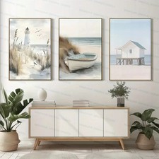 3pcs White Lighthouse Boat