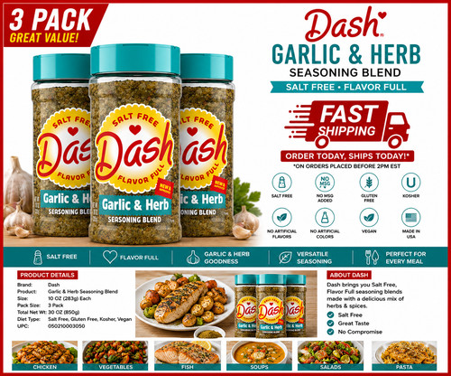 Pack mrs dash garlic and - dash,