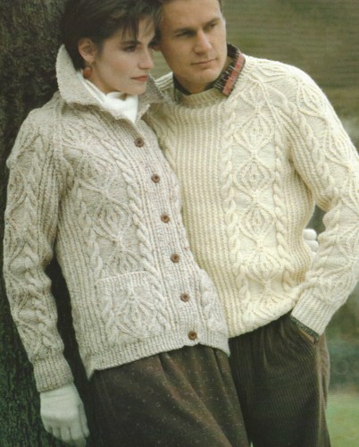 Aran sweater and cardigan - ,