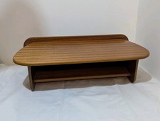 Vintage Mid Century Floating Bedside Shelf Telephone Shelf Dark Teak