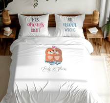 Personalised duvet set Bridal gift,Wedding otter print duvet COVER, bedroom item