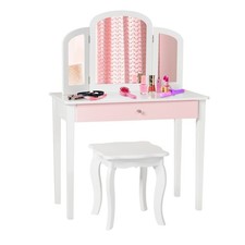 COSTWAY Kids Vanity Table &