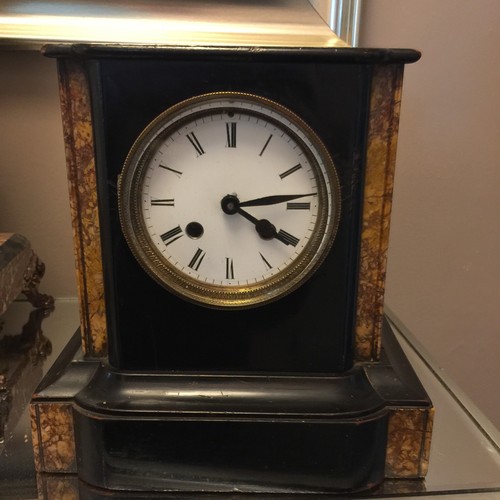 Victorian faux marble clock - victorian,