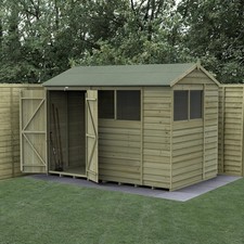 Forest 4LIFE 10x6 Shed Reverse Apex Double Door 4 Windows Wooden Garden Shed
