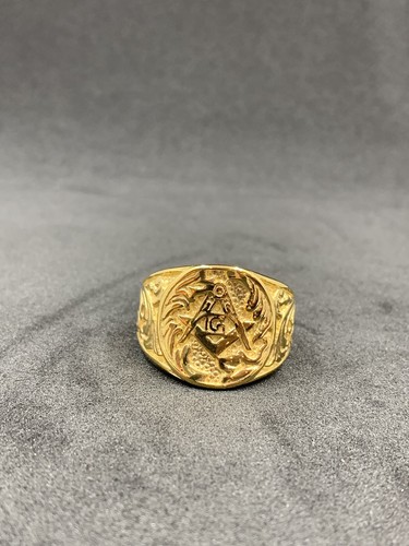 Masonic gold ring men - men’s, size