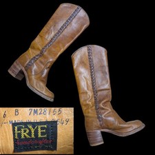 Vtg 70s Frye Campus Knee High
