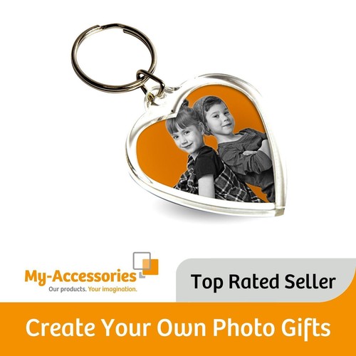 Blank acrylic heart keyring - blank,