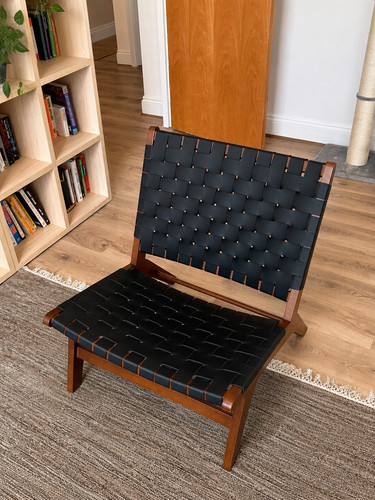 Modern armchair black saddle - armchair,