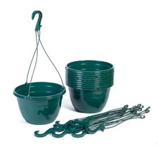 Green Hanging Baskets Set of