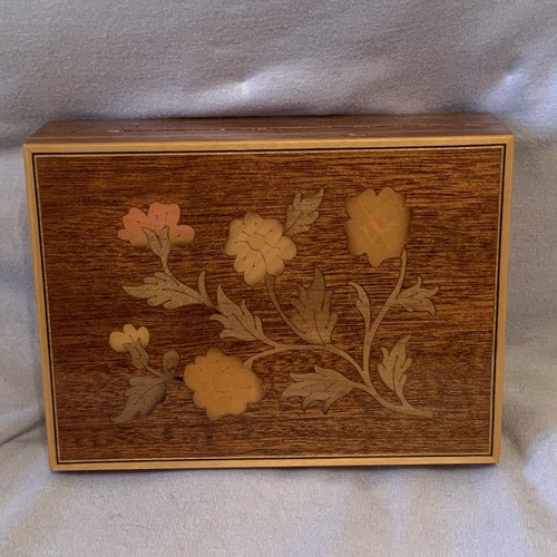 Vintage inlaid wooden music - wooden,