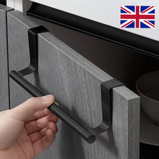 Over Cabinet Door Towel Rack Stainless Steel Kitchen Bathroom Hanging Holder UK