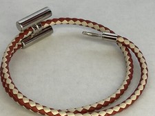 Hermes Behapi Double Tour Bracelet Leather Blue/Brown Reversable Bracelet