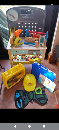 Kids wooden tool workbench - kids,